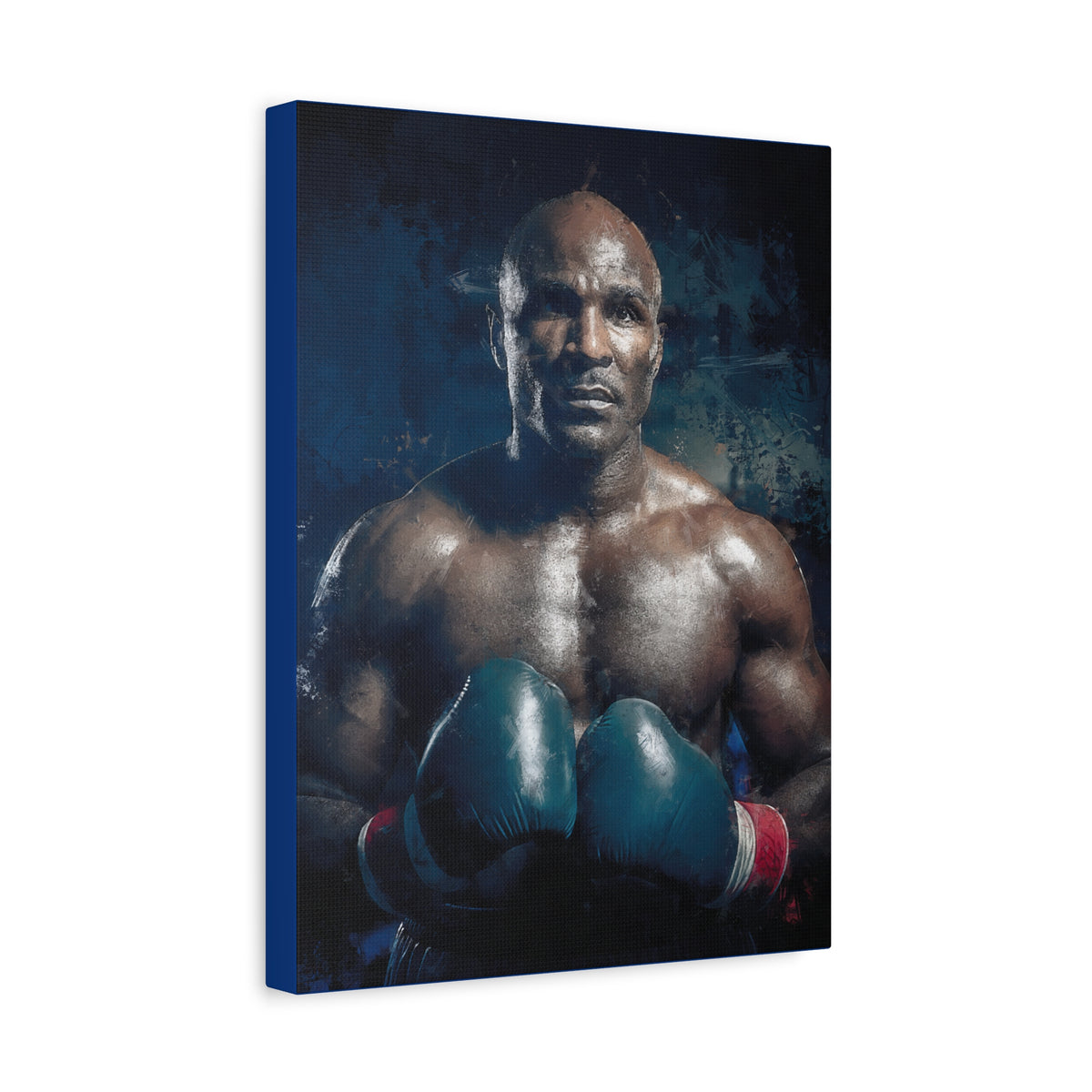 Evander's Essence: Stretched Canvas Fine Art Boxing Print Poster - Ready to Hang, Wall Art Boxing Gift