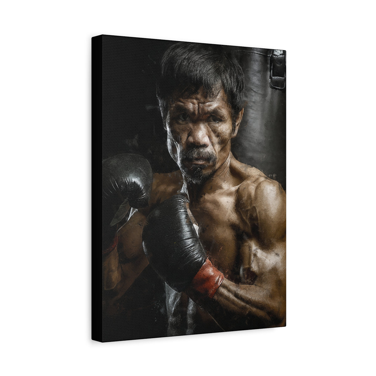 Manny Pacquiao Portrait Painting: Stretched Canvas Fine Art Boxing Print Poster- Ready to Hang, Wall Art Boxing Gift