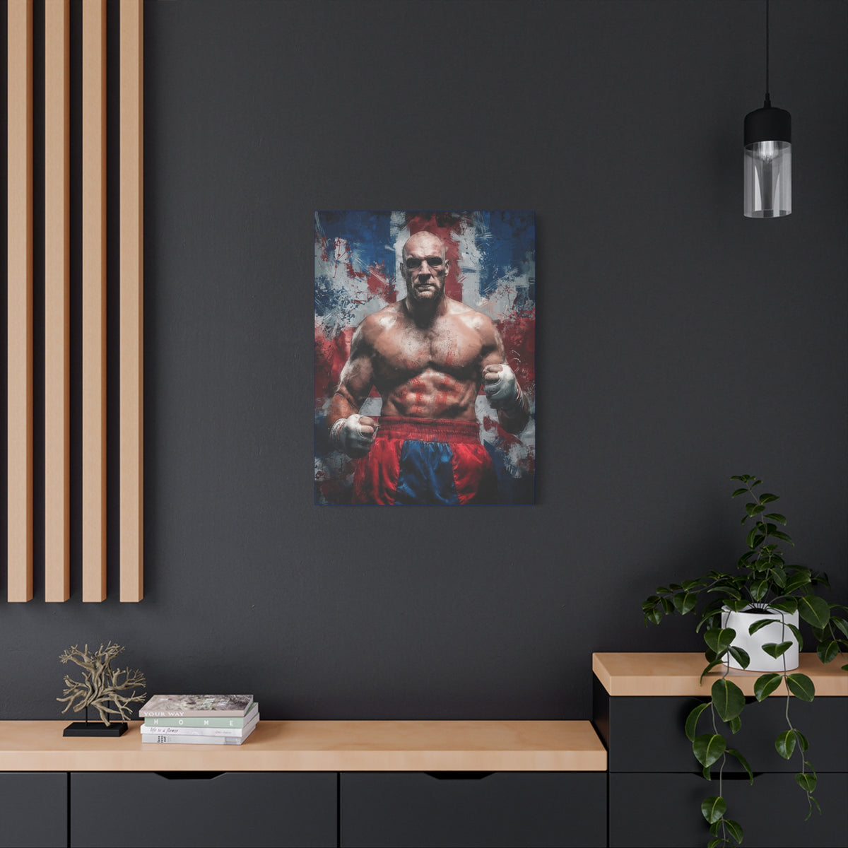 Tyson Fury: Grit and Glory - Stretched Canvas Fine Art Boxing Print Poster, Ready to Hang, Wall Art Boxing Gift