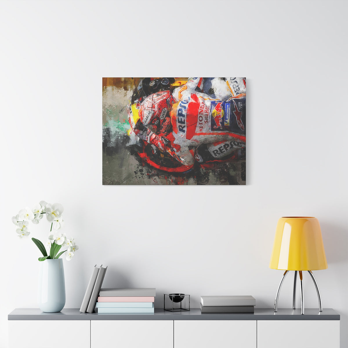 Adrenaline Rush: Stretched Canvas Fine Art MotoGP Print Poster - Ready to Hang, Wall Art MotoGP Gift