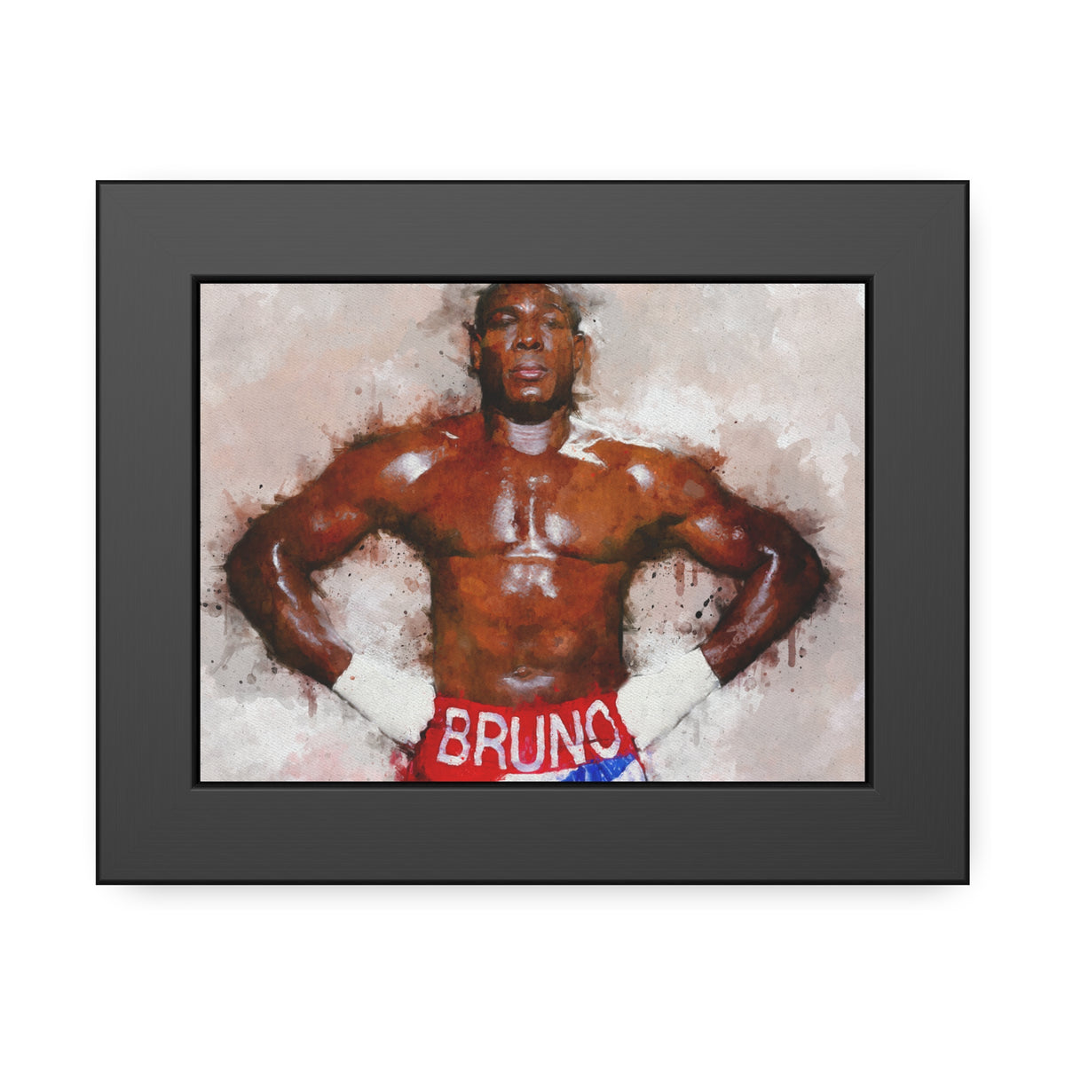 Frank Bruno Tribute Portrait: Framed Watercolour Fine Art Boxing Print Poster - Ready to Hang, Wall Art Boxing Gift