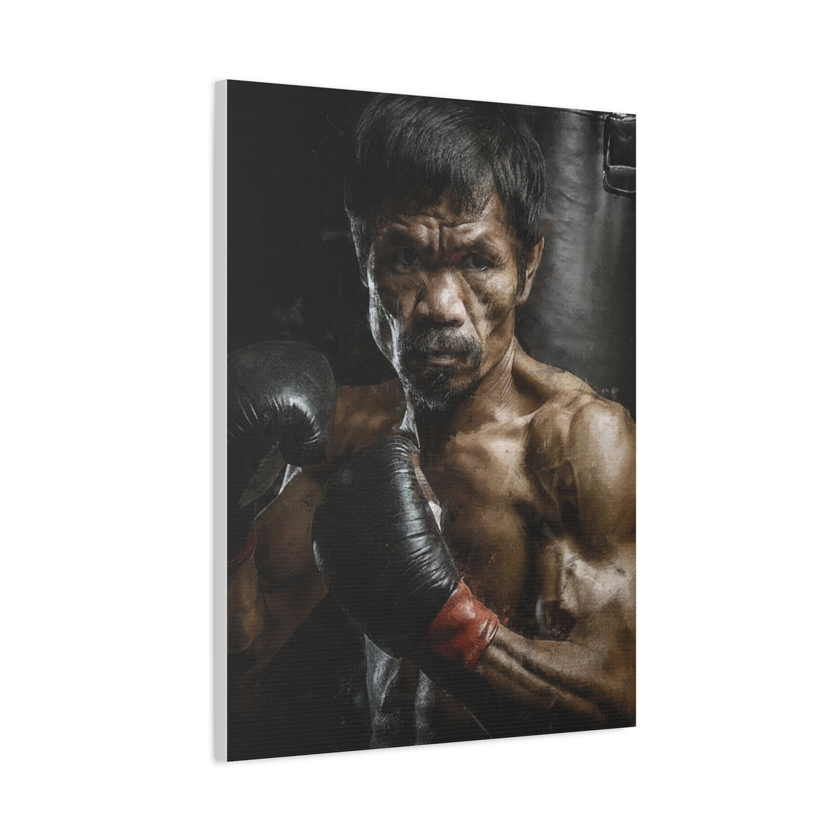 Manny Pacquiao Portrait Painting: Stretched Canvas Fine Art Boxing Print Poster- Ready to Hang, Wall Art Boxing Gift