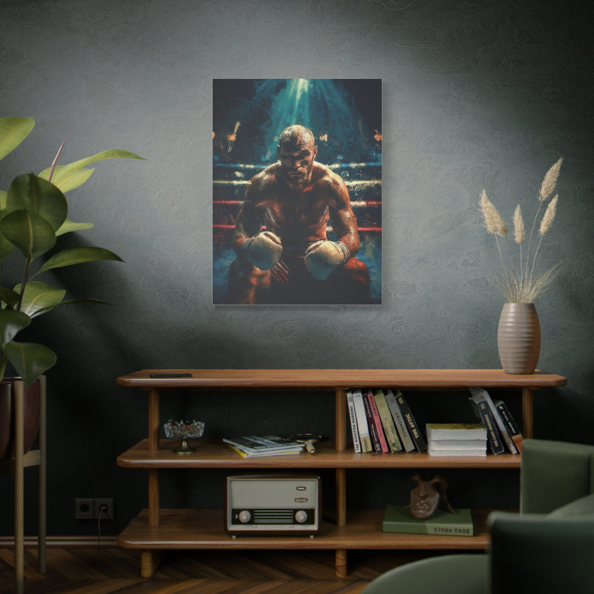Fury Unleashed: Stretched Canvas Fine Art Boxing Print - Ready to Hang, Wall Art Boxing Gift