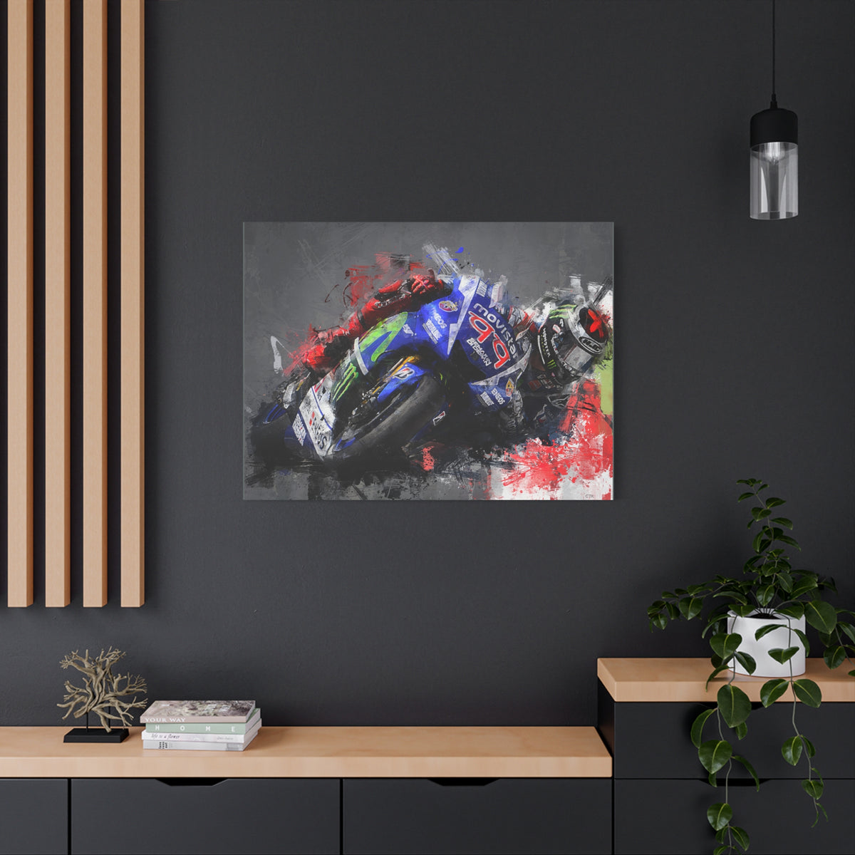 Speed Unleashed: Stretched Canvas Fine Art MotoGP Print Poster - Ready to Hang, Wall Art MotoGP Gift