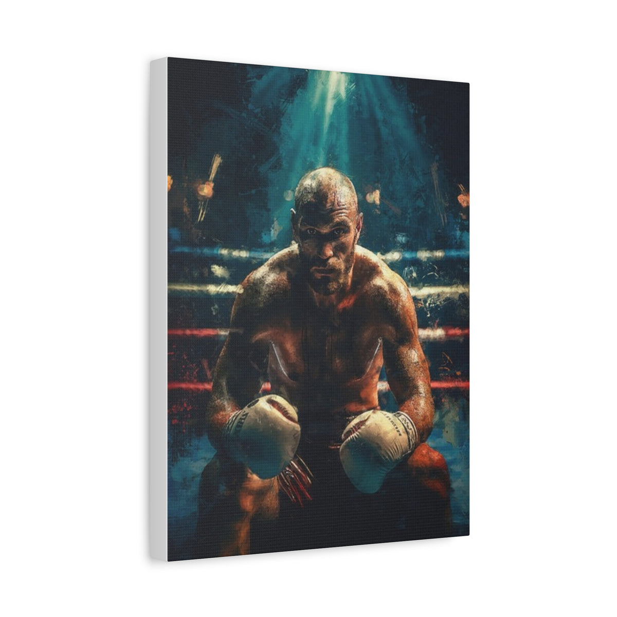 Fury Unleashed: Stretched Canvas Fine Art Boxing Print - Ready to Hang, Wall Art Boxing Gift