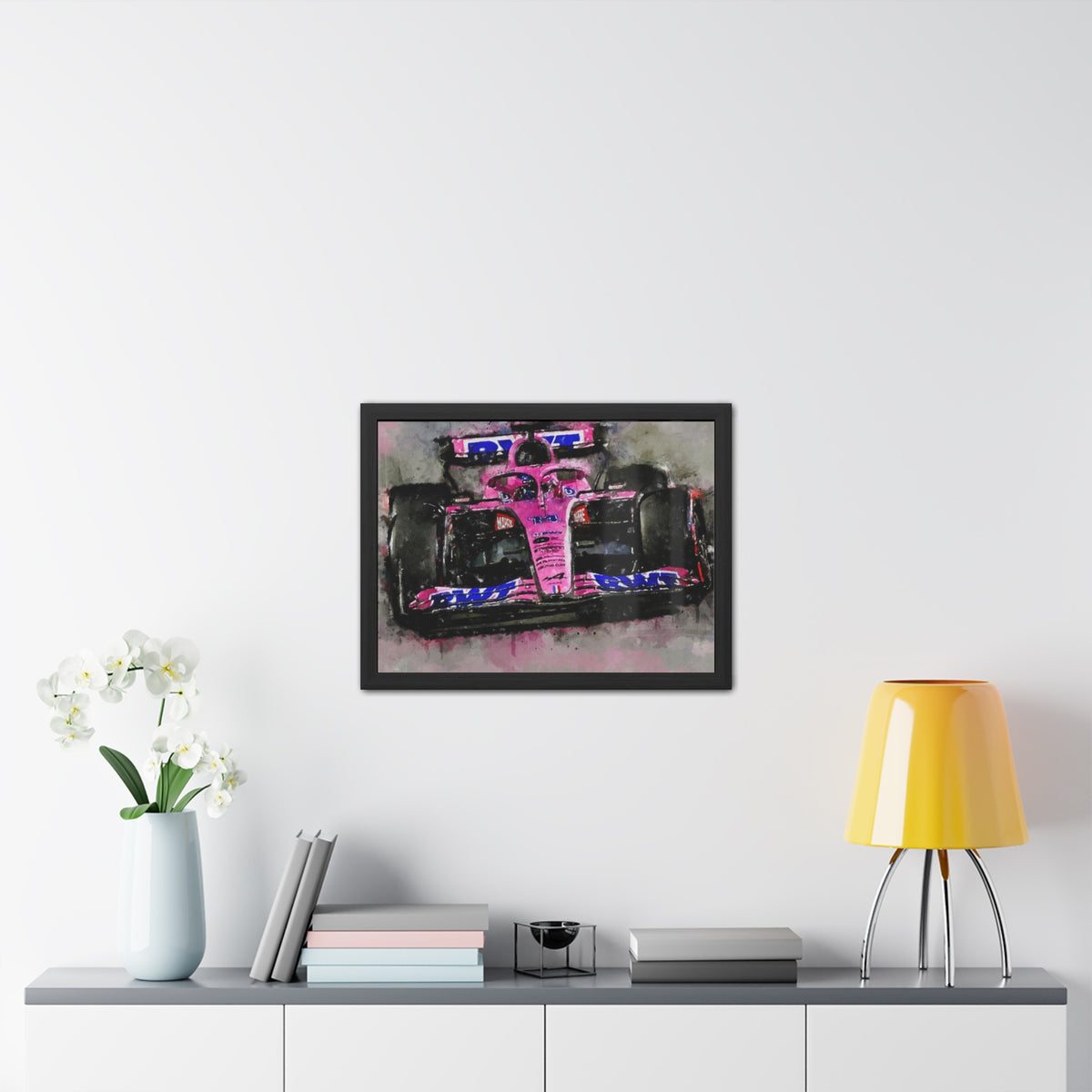 Accelerate Your Decor: Framed Watercolour F1 Fine Art Print Poster - Ready to Hang, Wall Art Formula One Gift