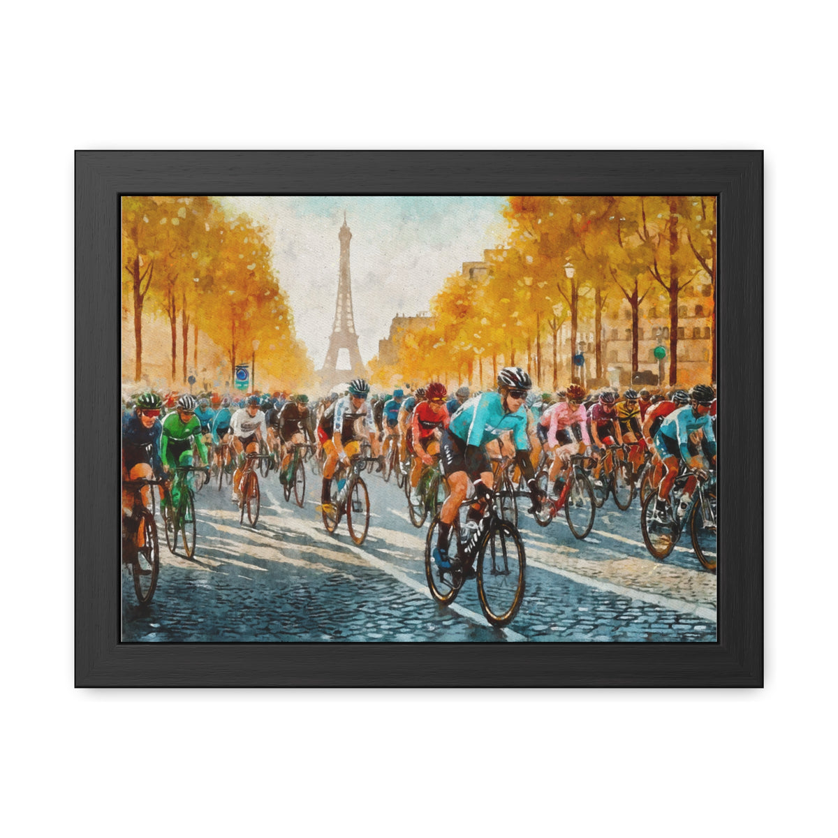 Tour de Elegance, Cycling Wall Decor,  Tour de France Framed Print Poster, A Timeless Gift for Cyclists and Art Connoisseurs!