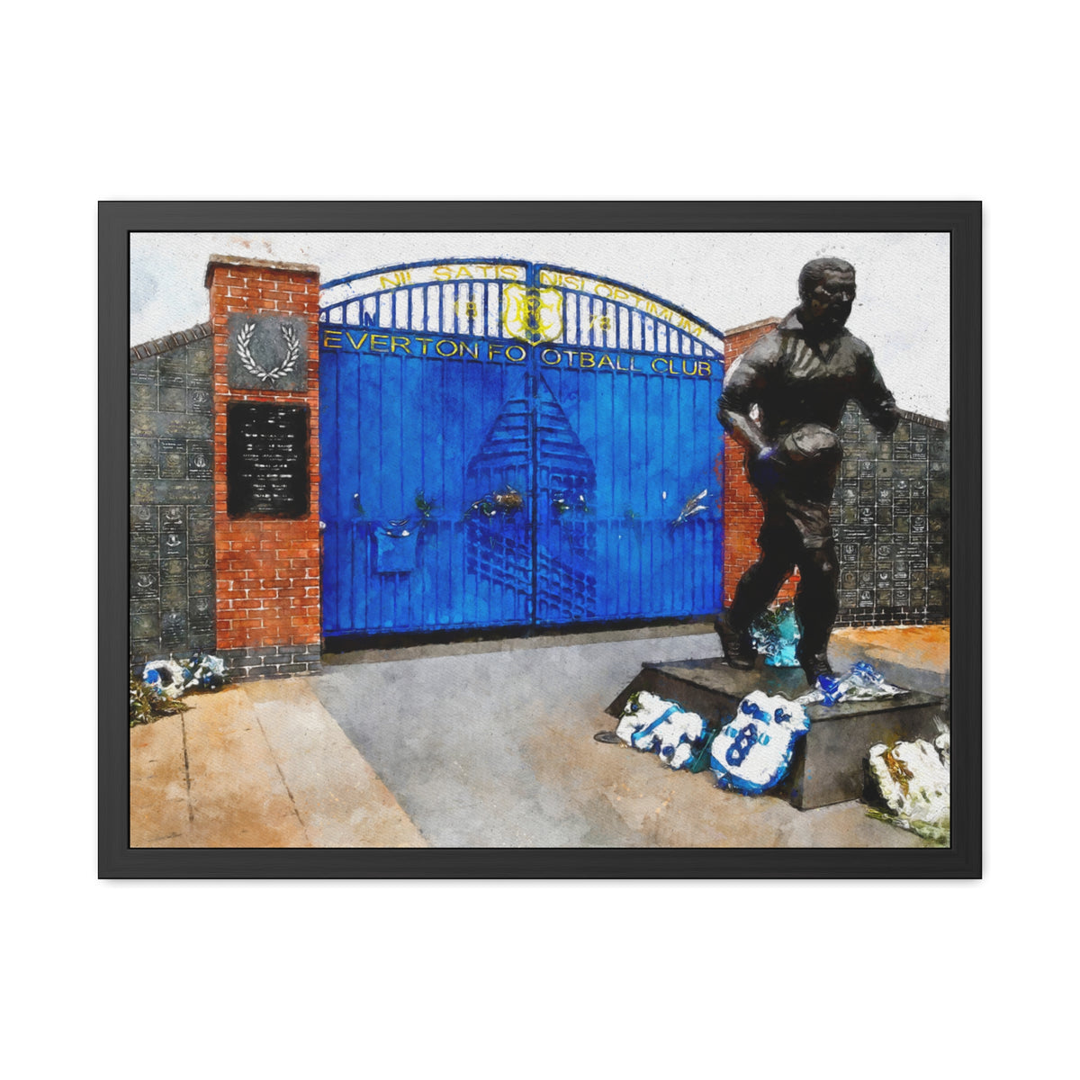 Everton’s Goodison Park - Expressionist Modern Art - Ready to Hang Framed Watercolour Fine Art Painting Print Poster, Football Wall Art, Soccer Fan Gift