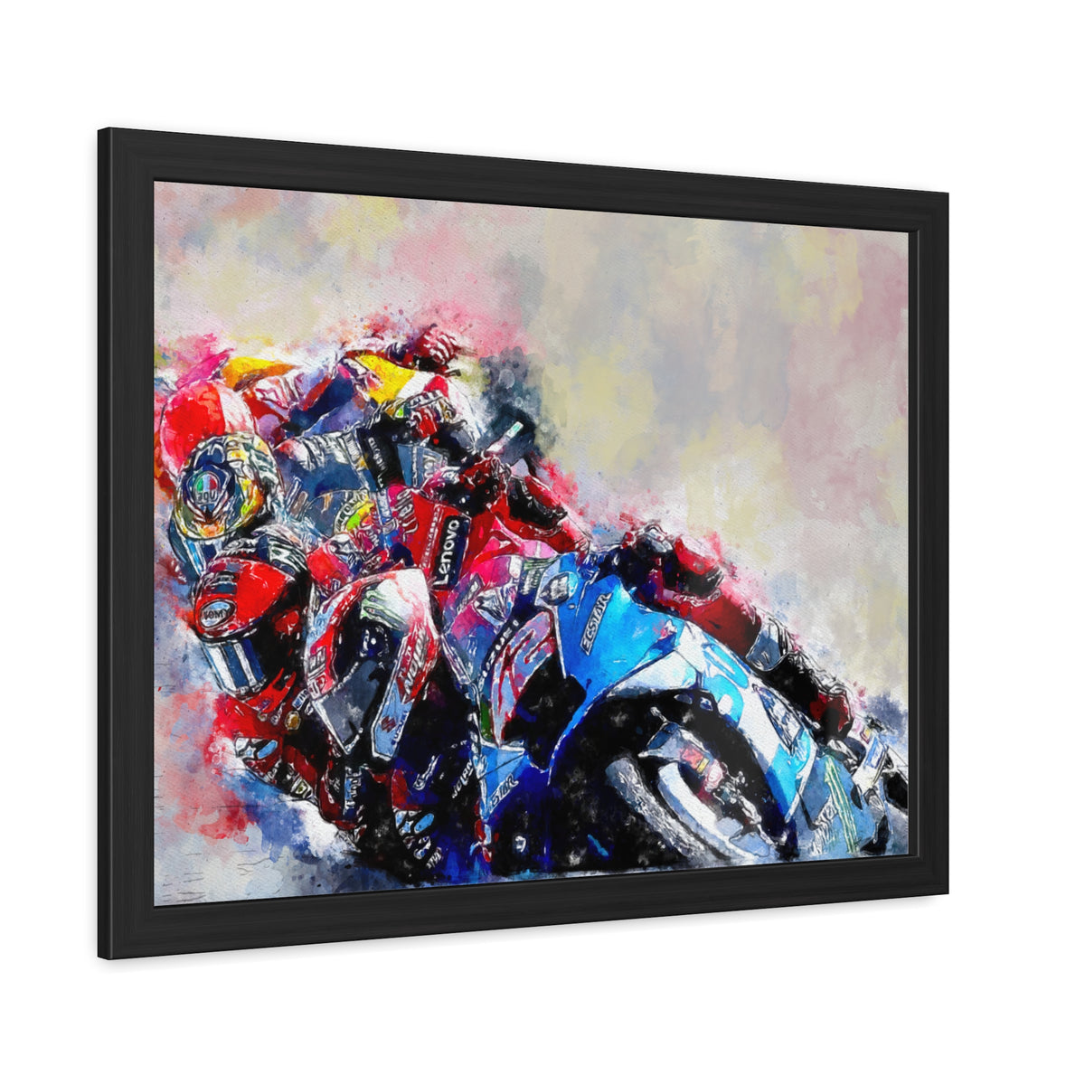 Ride the Thrills: Framed Watercolour MotoGP Fine Art Print Poster Masterpiece - Ready to Hang, Wall Art MotoGP Gift
