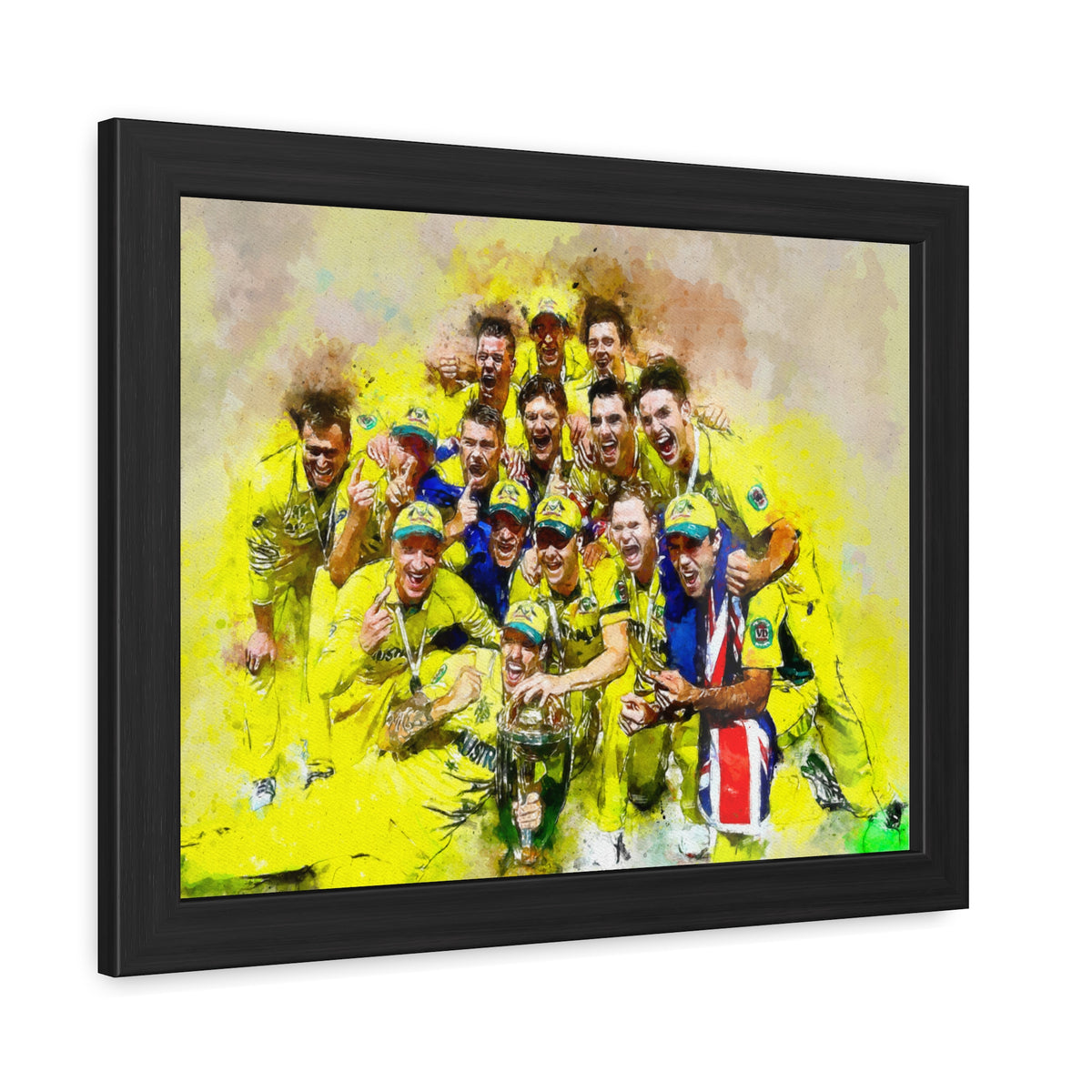 2015 Cricket World Cup Triumph: Australia's Celebratory Elegance in a Watercolour Fine Art Print, Ready to Hang Wall Art Cricket Gift.