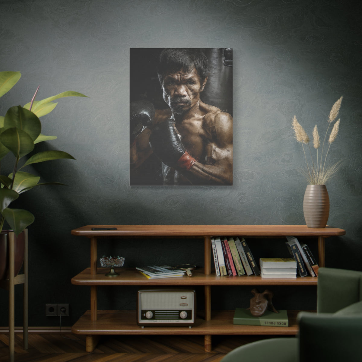 Manny Pacquiao Portrait Painting: Stretched Canvas Fine Art Boxing Print Poster- Ready to Hang, Wall Art Boxing Gift