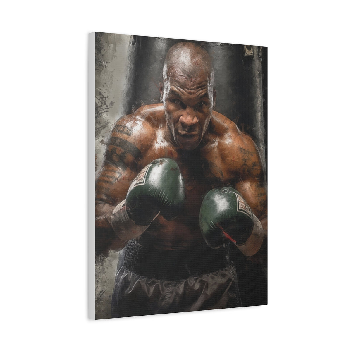 Iron Mike Tyson: Expressive Canvas Fine Art Print Poster - Ready to Hang, Wall Art Boxing Gift