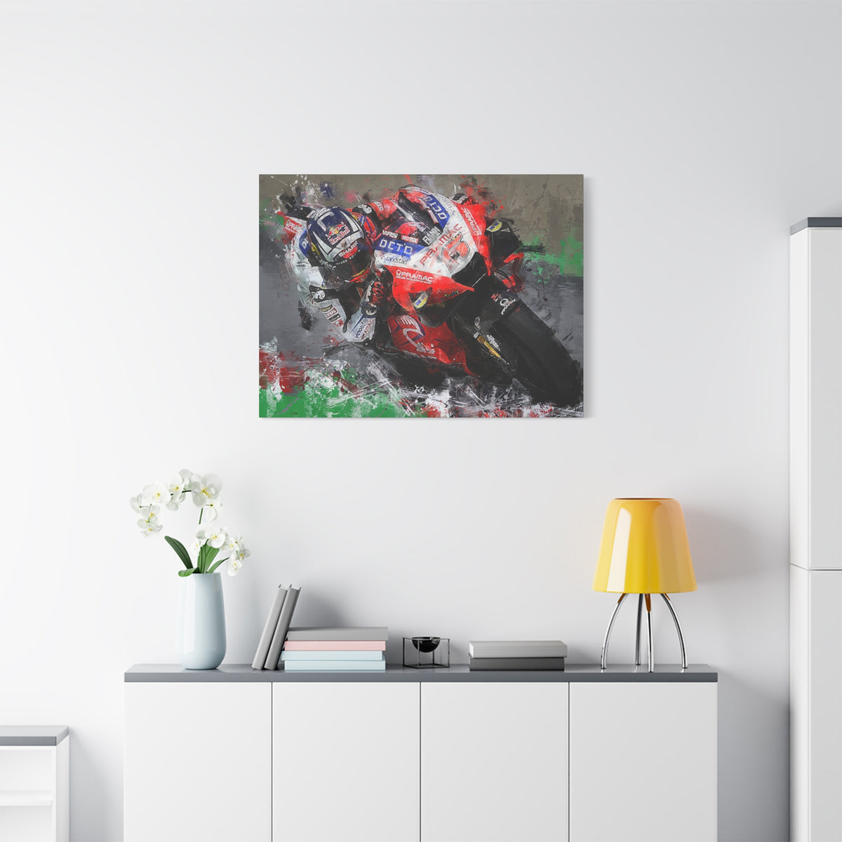 MotoGP Marvel: Stretched Canvas Fine Art Print Poster - Ready to Hang, Wall Art MotoGP Gift