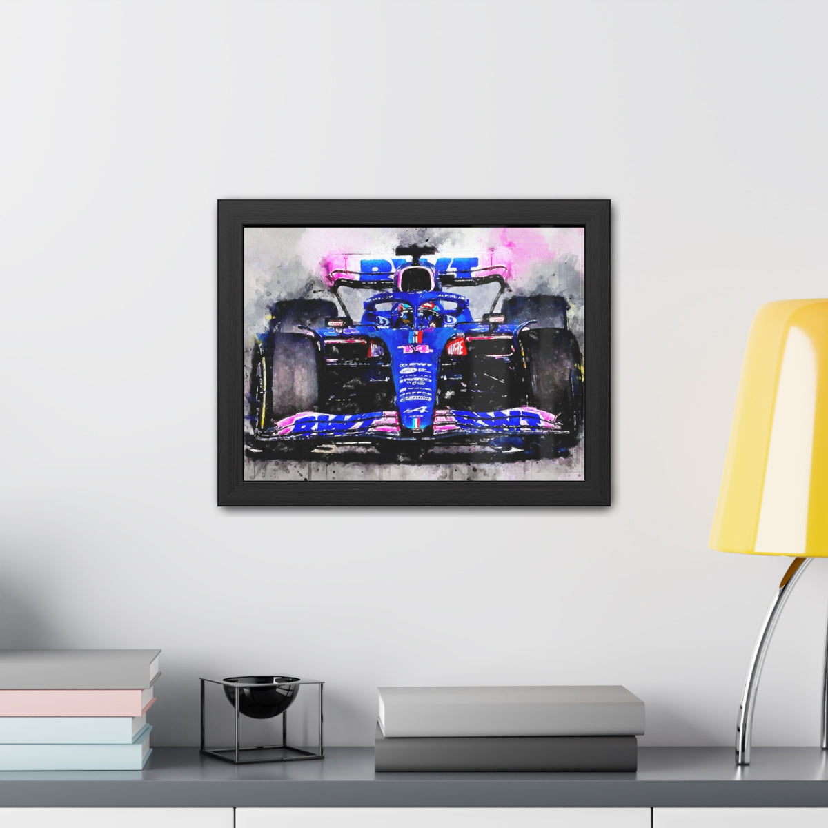 Adrenaline Rush: Framed Watercolour F1 Fine Art Print Poster, A Thrilling Statement for Your Wall, Ready to Hang, Perfect Formula One Gift