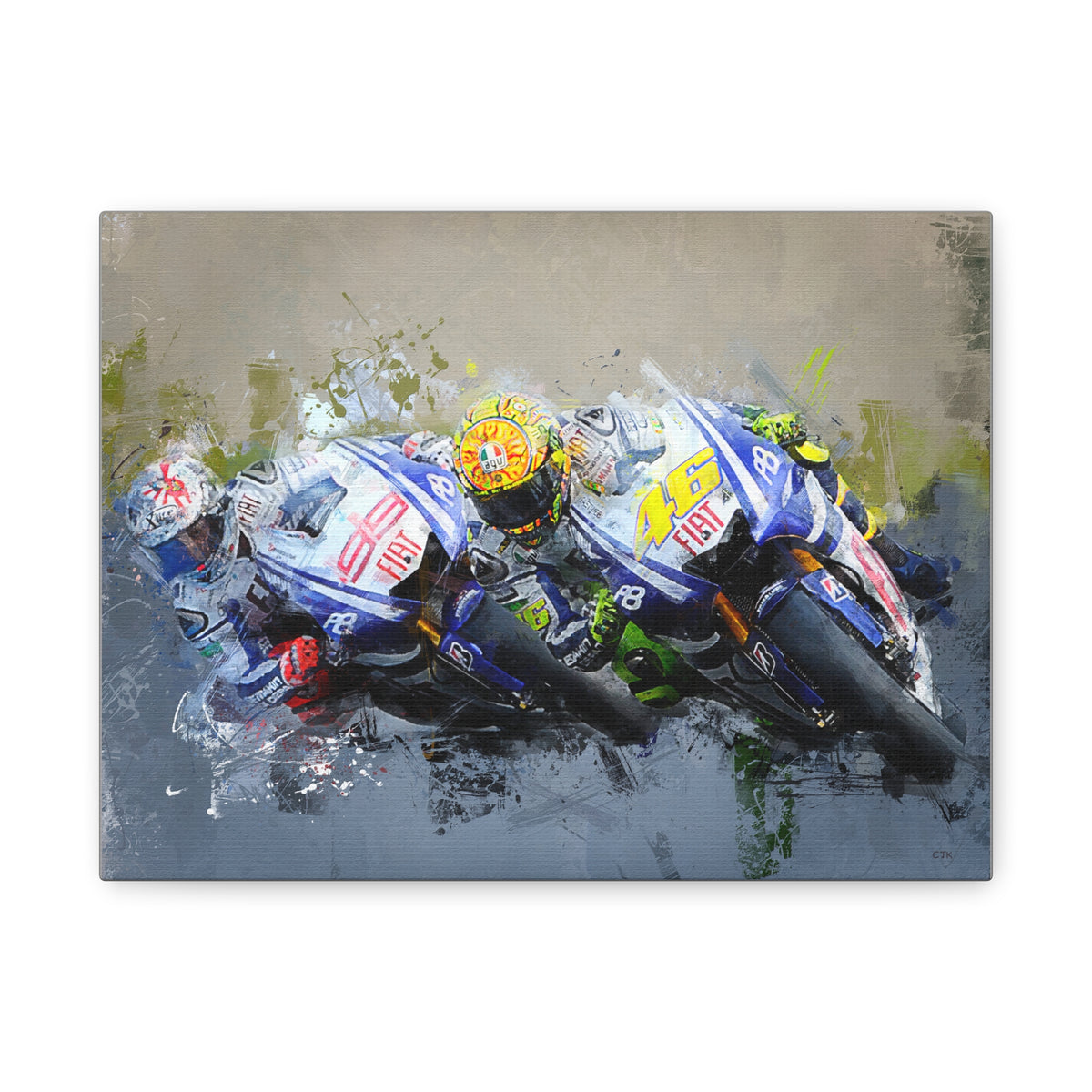 Feel the Thunder: Stretched Canvas Fine Art MotoGP Print Poster - Ready to Hang, Wall Art MotoGP Gift