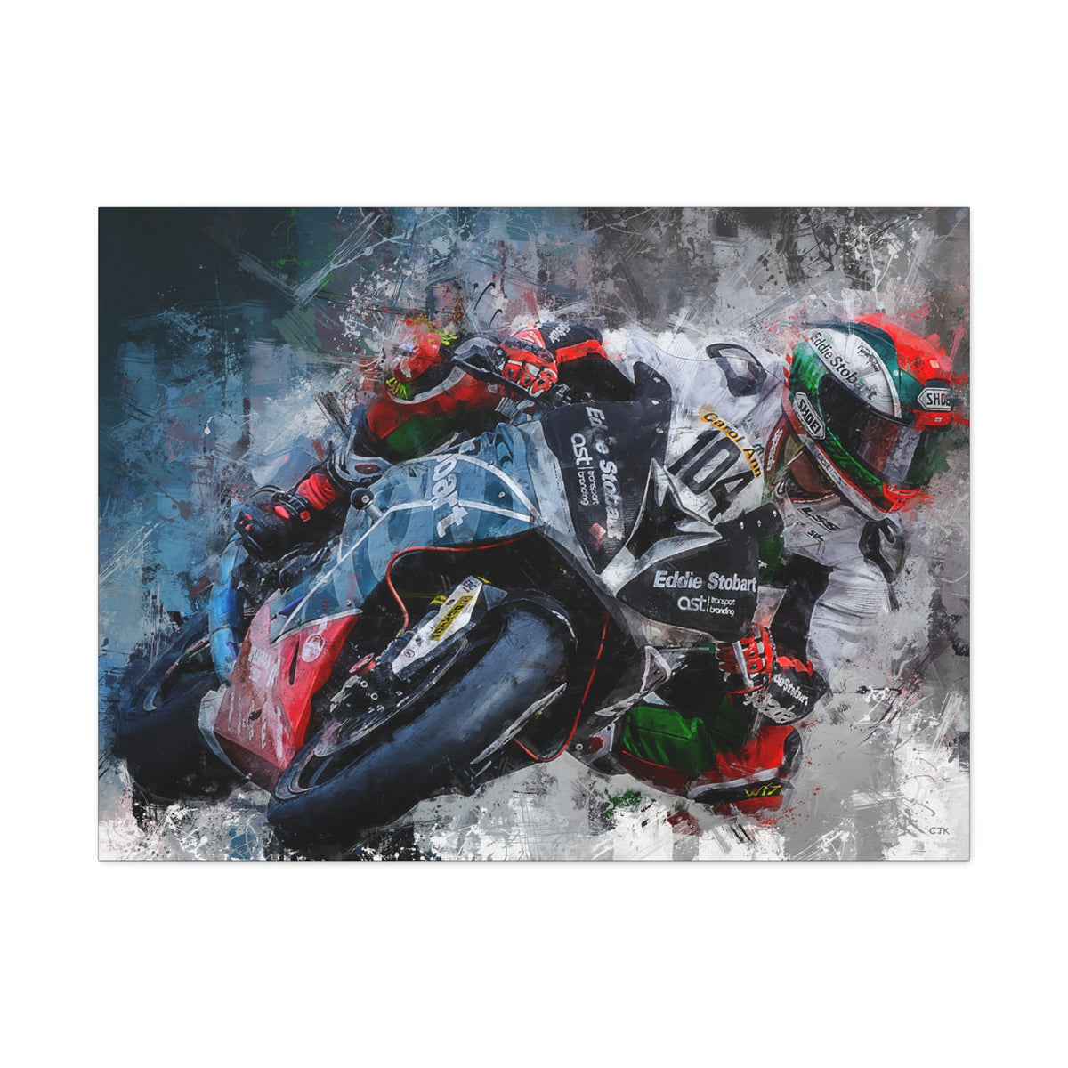 Adrenaline Unleashed: Stretched Canvas Fine Art MotoGP Print Poster - Ready to Hang, Wall Art MotoGP Gift