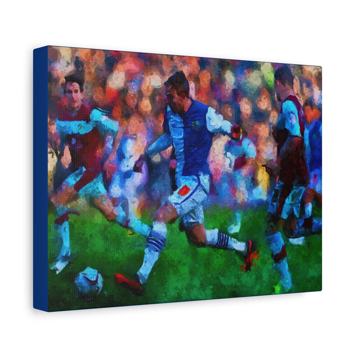 Burnley vs. Blackburn Rovers Derby Ready to Hang Framed Impessionist Fine Art Painting Print Poster, Football Wall Art, Soccer Fan Gift