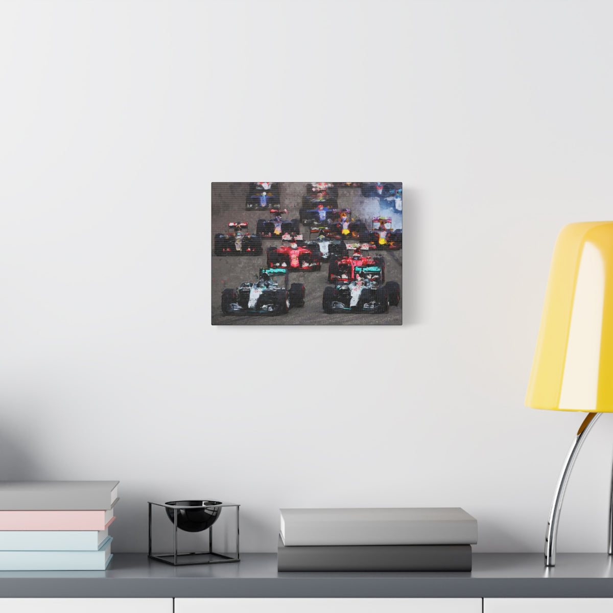 Fuel Your Walls with Speed: Stretched Matte Canvas Fine Art F1 Print Poster - Ready to Hang, Wall Art Formula One Gift
