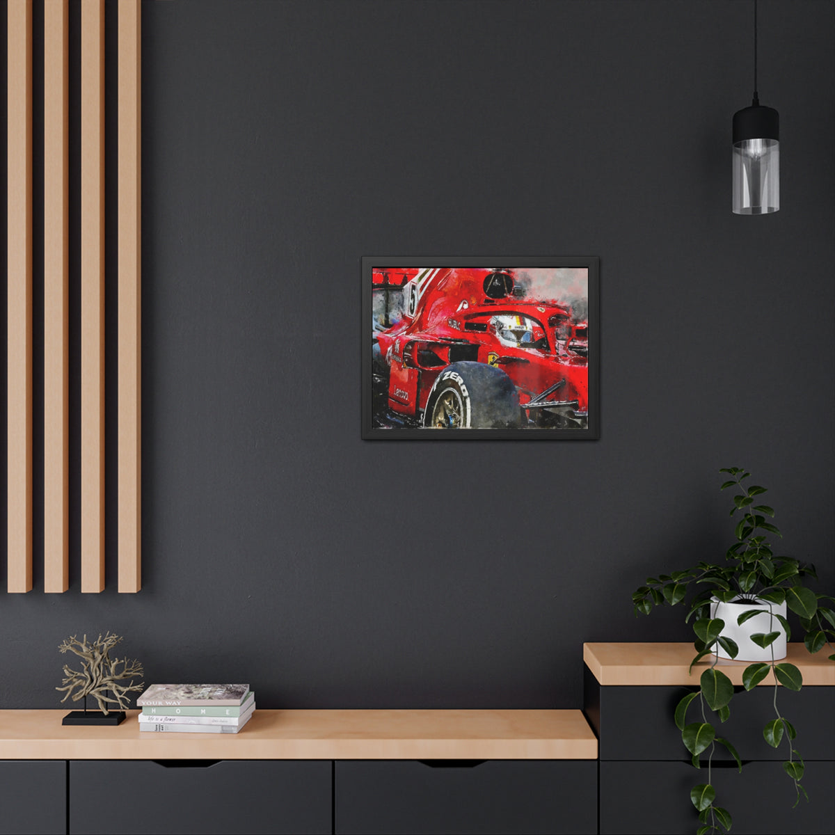 Drive into the F1 Fast Lane: Framed Watercolour F1 Fine Art Print - Ready to Hang, Wall Art Formula One Gift.