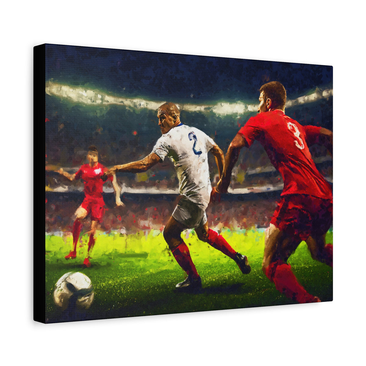 Passion Unleashed: Impressionist Soccer Painting Print on Stretched Canvas - Ready to Hang Football Fine Art Poster, Ideal Football Fan Gift