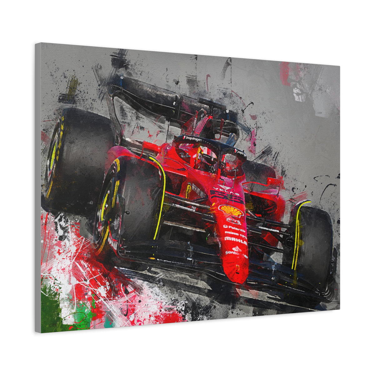 Speed and Style Unleashed: Stretched Canvas Fine Art F1 Print Poster - Ready to Hang, Wall Art Formula One Gift