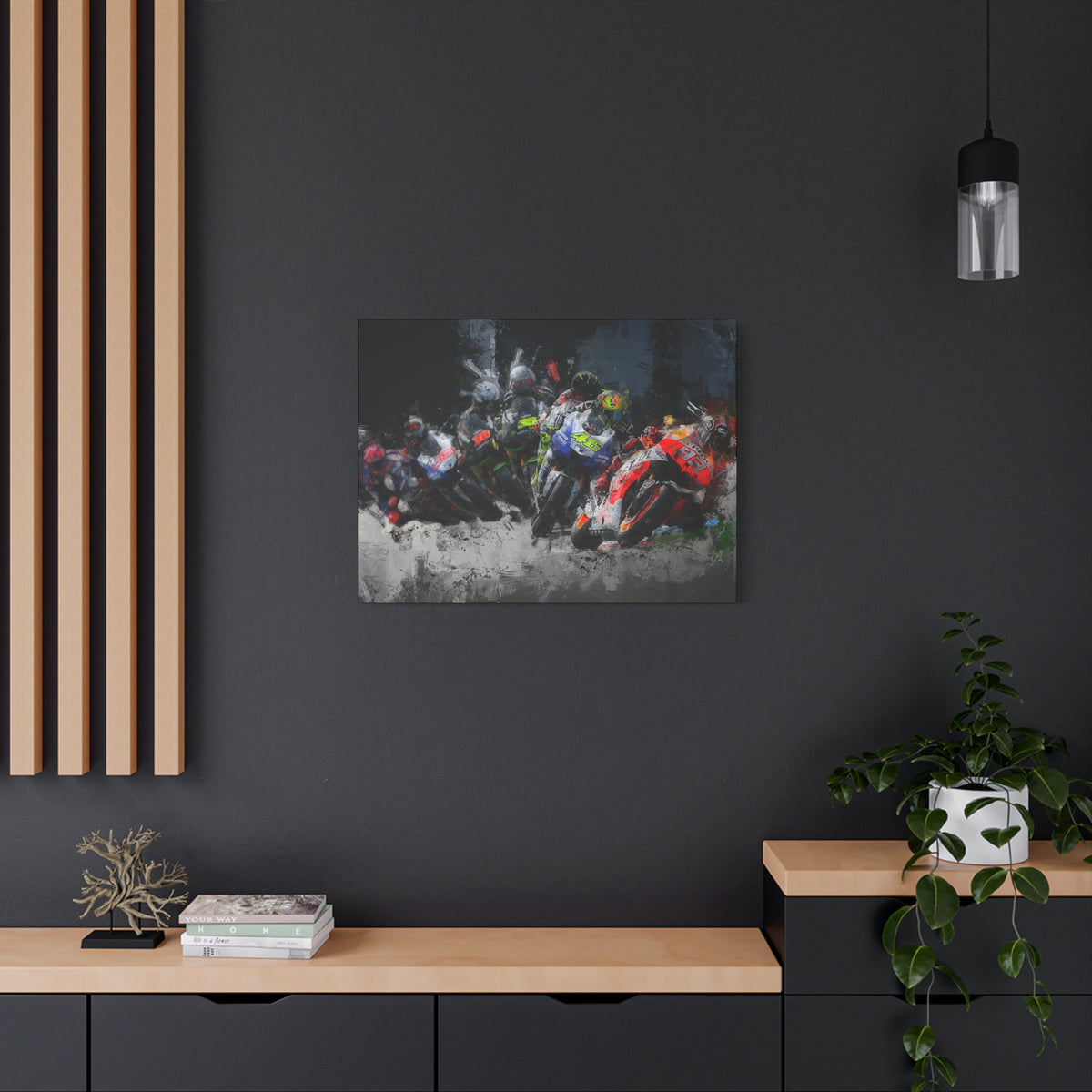 Rev Up Your Walls with Thrilling MotoGP Action! Stretched Canvas Fine Art MotoGP Print Poster - Ready to Hang, Wall Art MotoGP Gift