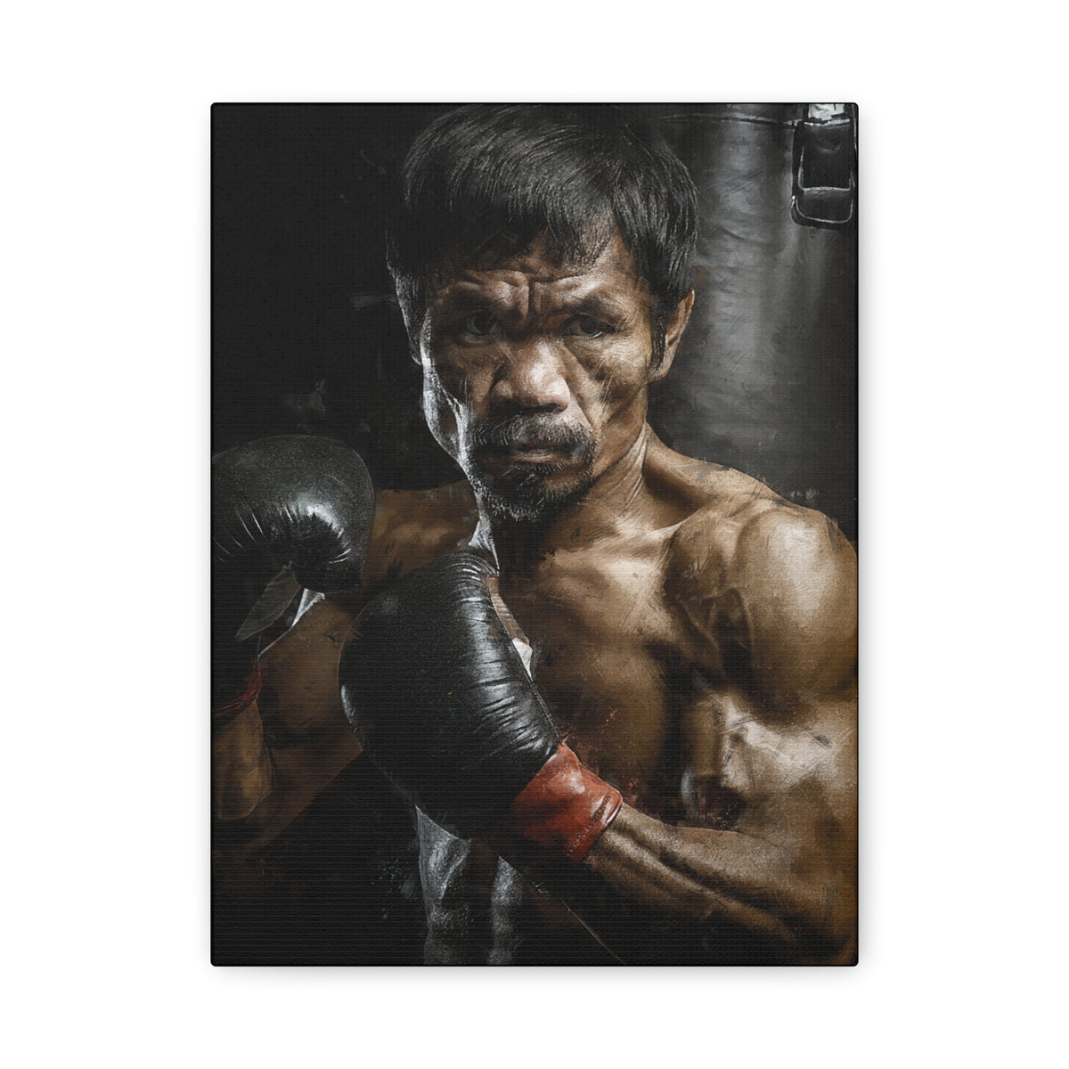 Manny Pacquiao Portrait Painting: Stretched Canvas Fine Art Boxing Print Poster- Ready to Hang, Wall Art Boxing Gift