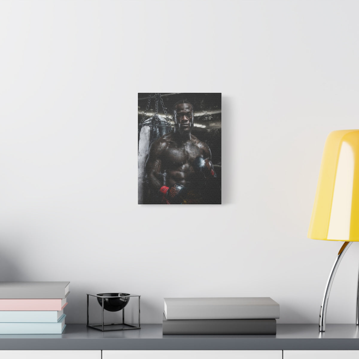 Deontay Wilder Portrait Painting: Power and Precision - Stretched Canvas Fine Art Boxing Print Poster, Ready to Hang, Wall Art Boxing Gift