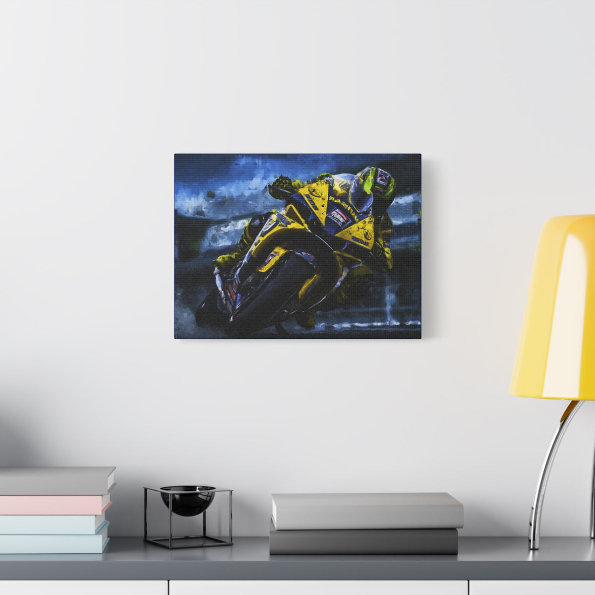 Feel the Thrill: Impressionist MotoGP Bike Rider, Fine Art Print on Stretched Matte Canvas - Ready to Hang, Wall Art MotoGP Gift.
