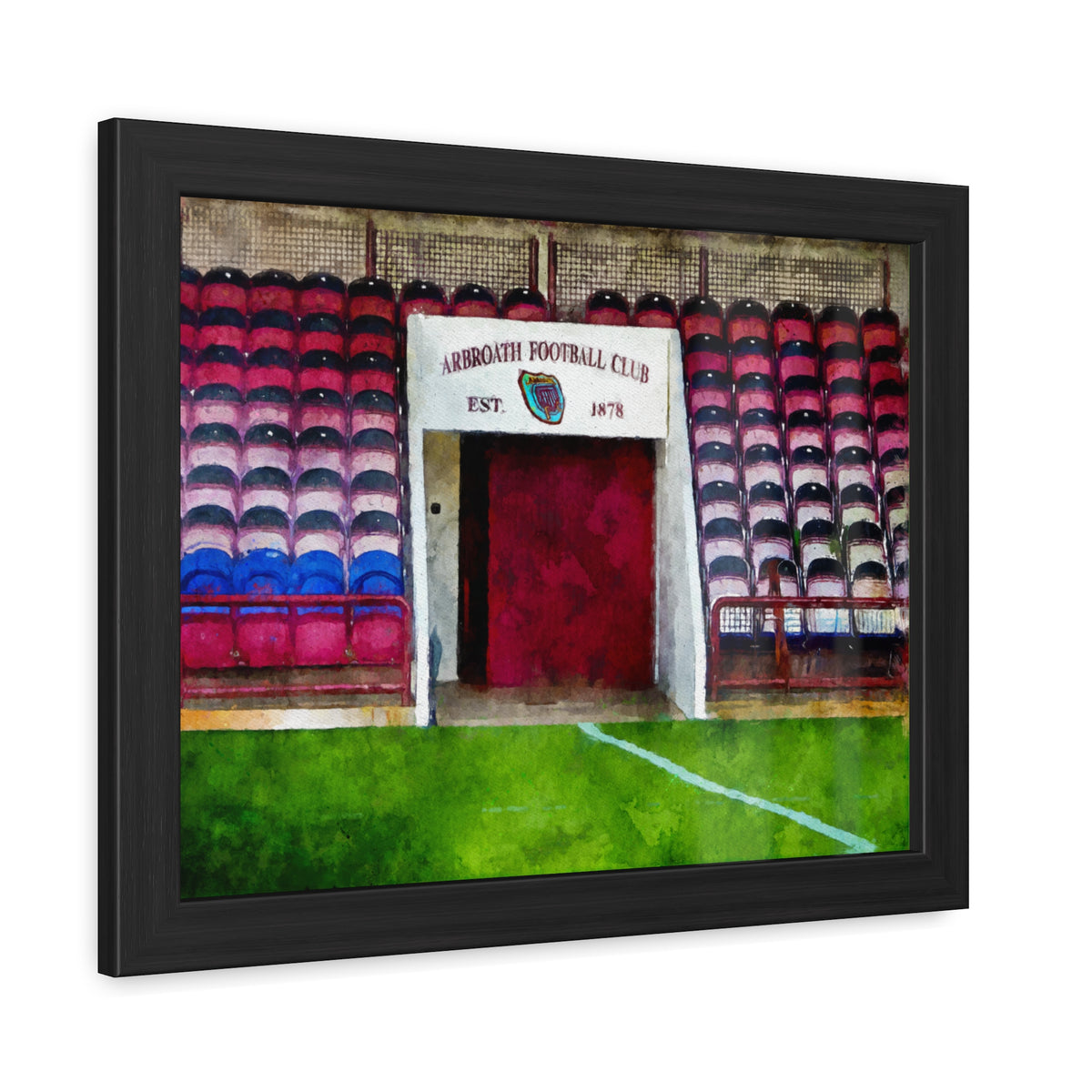 Arbroath FC Gayfield Park Watercolour Print ,Ready to Hang Framed Watercolour Fine Art Painting Print Poster