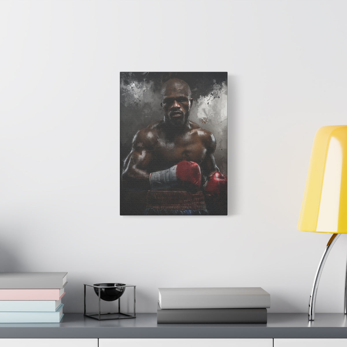 Floyd Mayweather Jr. Portrait Painting: Stretched Canvas Fine Art Boxing Print Poster - Ready to Hang, Wall Art Boxing Gift