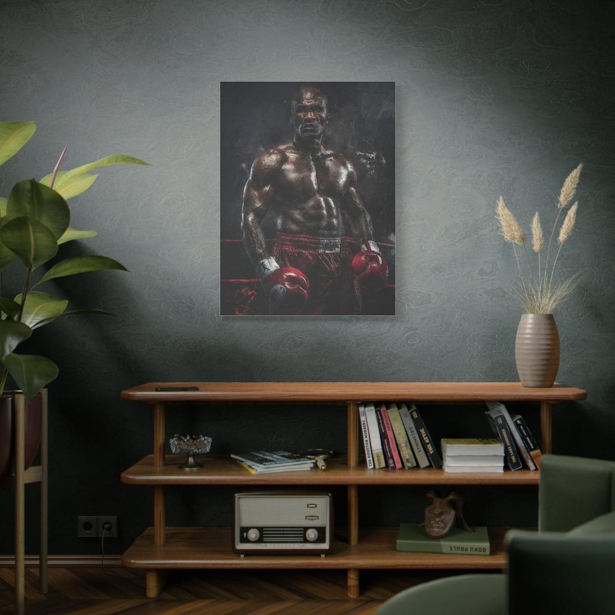 Evander Holyfield Portrait Painting: Stretched Canvas Fine Art Boxing Print Poster - Ready to Hang, Wall Art Boxing Gift