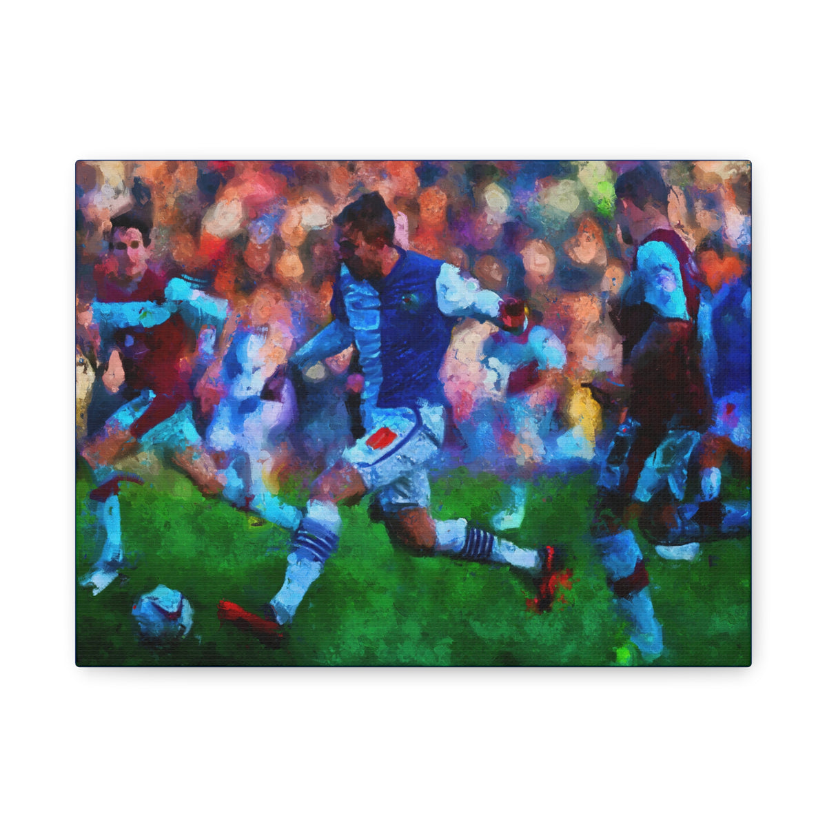 Burnley vs. Blackburn Rovers Derby Ready to Hang Framed Impessionist Fine Art Painting Print Poster, Football Wall Art, Soccer Fan Gift