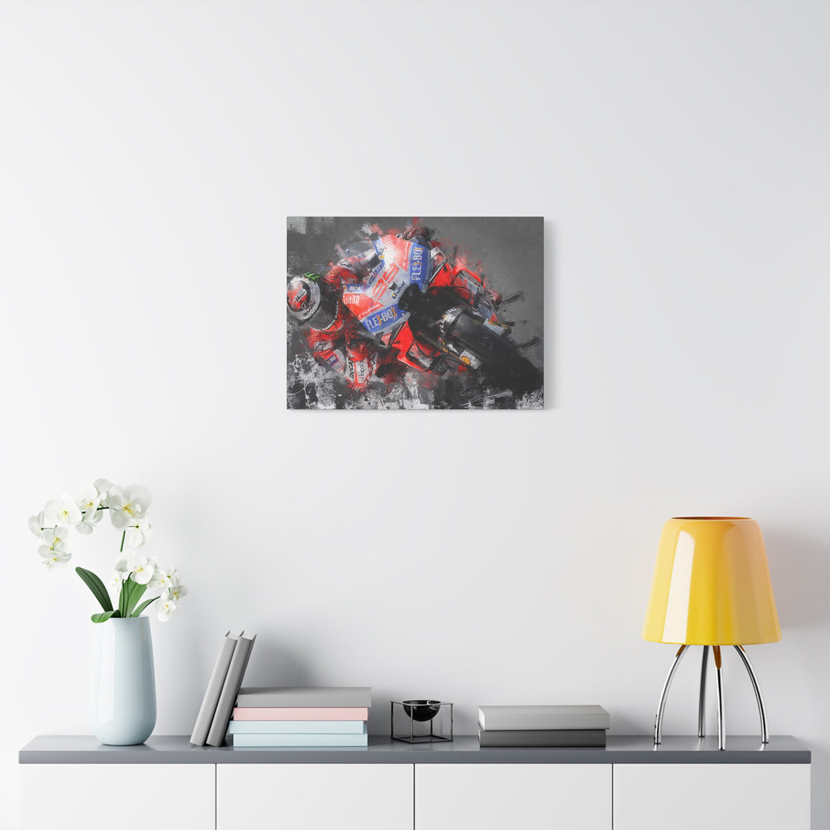 Expressive Speed: Stretched Canvas Fine Art MotoGP Print Poster - Ready to Hang, Wall Art MotoGP Gift