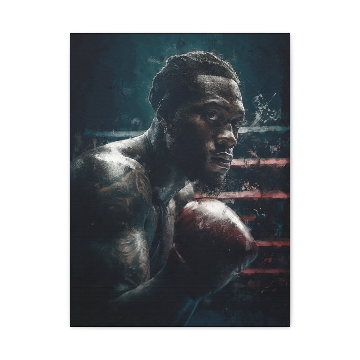 Deontay Wilder Portrait Painting: Expressive Canvas Fine Art - Ready to Hang, Wall Art Boxing Gift - Fine Art Boxing Print Poster