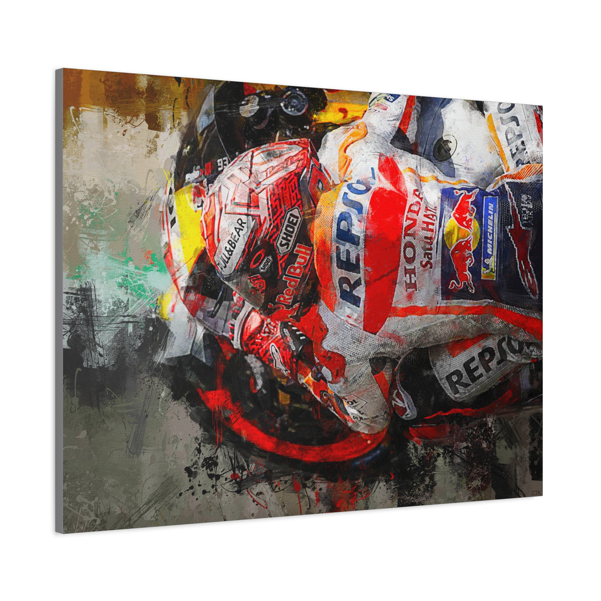 Adrenaline Rush: Stretched Canvas Fine Art MotoGP Print Poster - Ready to Hang, Wall Art MotoGP Gift
