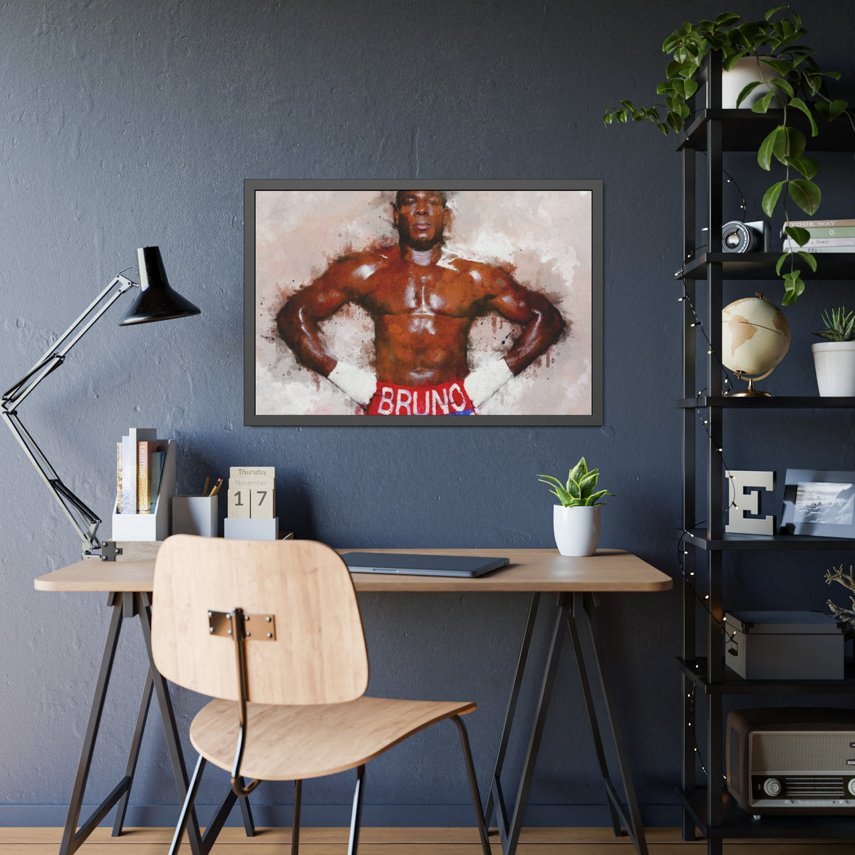 Frank Bruno Tribute Portrait: Framed Watercolour Fine Art Boxing Print Poster - Ready to Hang, Wall Art Boxing Gift