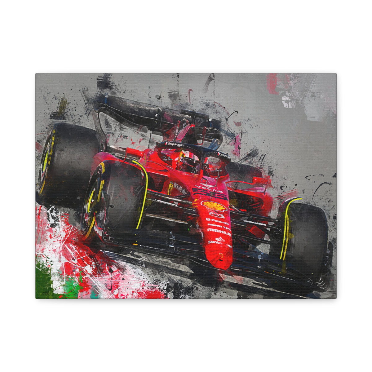 Speed and Style Unleashed: Stretched Canvas Fine Art F1 Print Poster - Ready to Hang, Wall Art Formula One Gift
