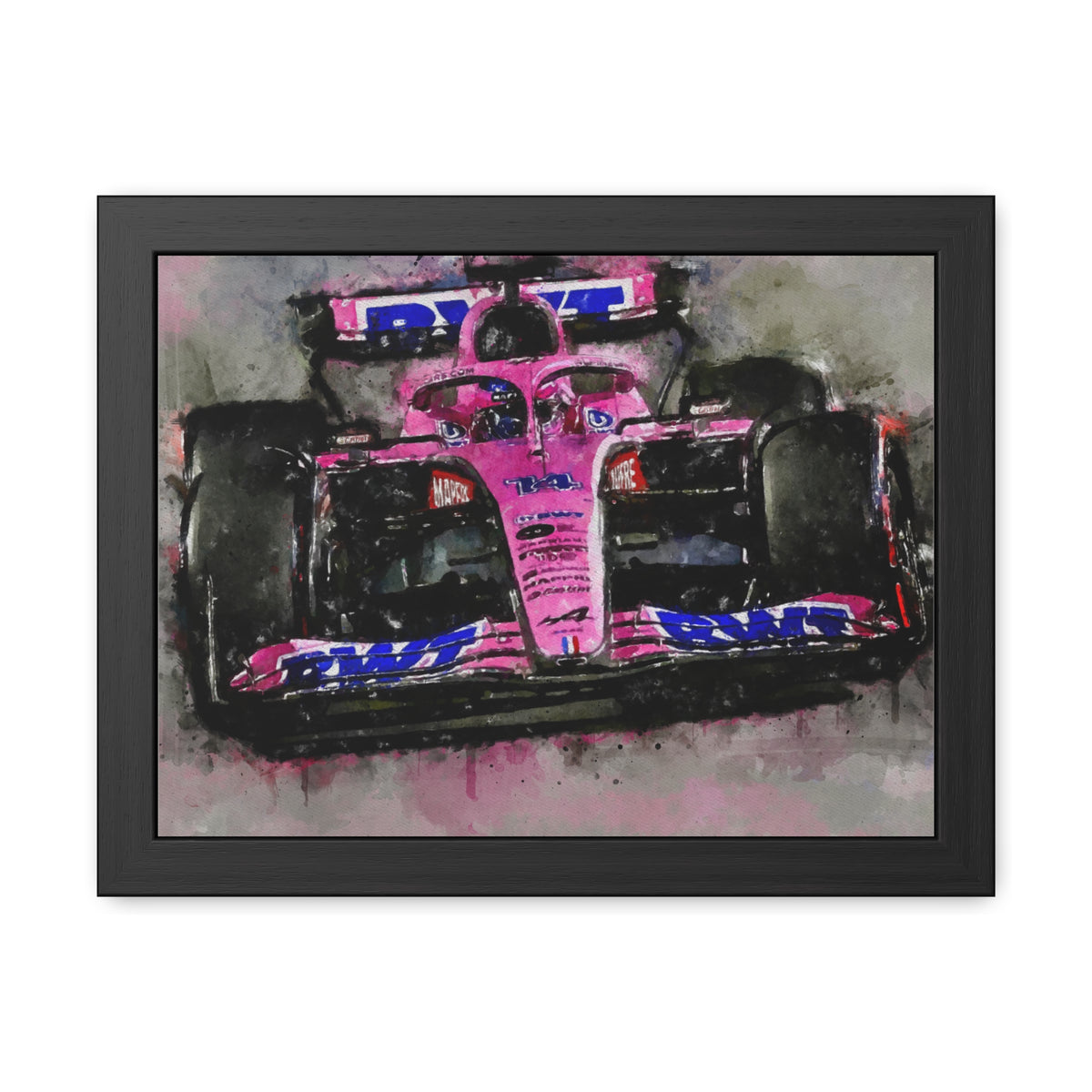 Accelerate Your Decor: Framed Watercolour F1 Fine Art Print Poster - Ready to Hang, Wall Art Formula One Gift