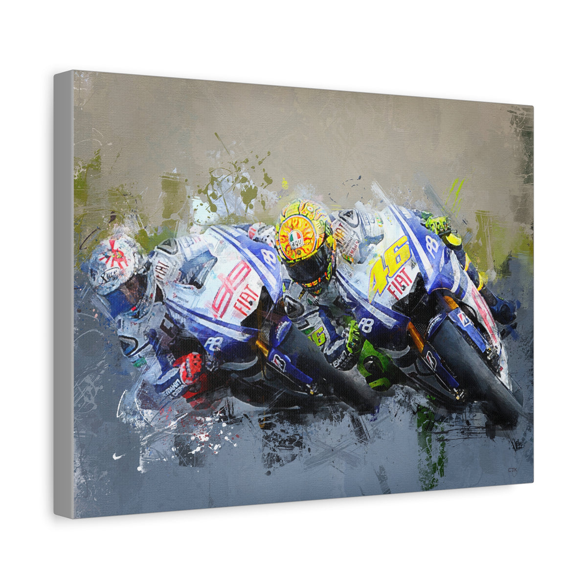 Feel the Thunder: Stretched Canvas Fine Art MotoGP Print Poster - Ready to Hang, Wall Art MotoGP Gift