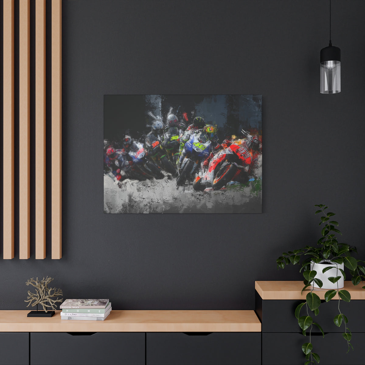Rev Up Your Walls with Thrilling MotoGP Action! Stretched Canvas Fine Art MotoGP Print Poster - Ready to Hang, Wall Art MotoGP Gift