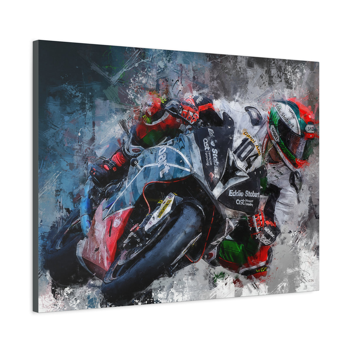 Adrenaline Unleashed: Stretched Canvas Fine Art MotoGP Print Poster - Ready to Hang, Wall Art MotoGP Gift