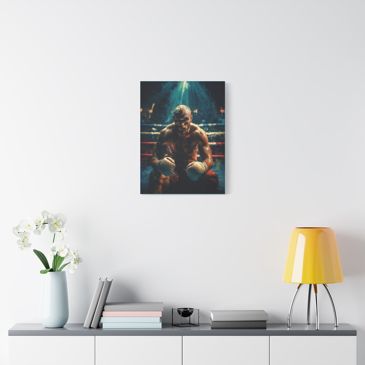 Fury Unleashed: Stretched Canvas Fine Art Boxing Print - Ready to Hang, Wall Art Boxing Gift