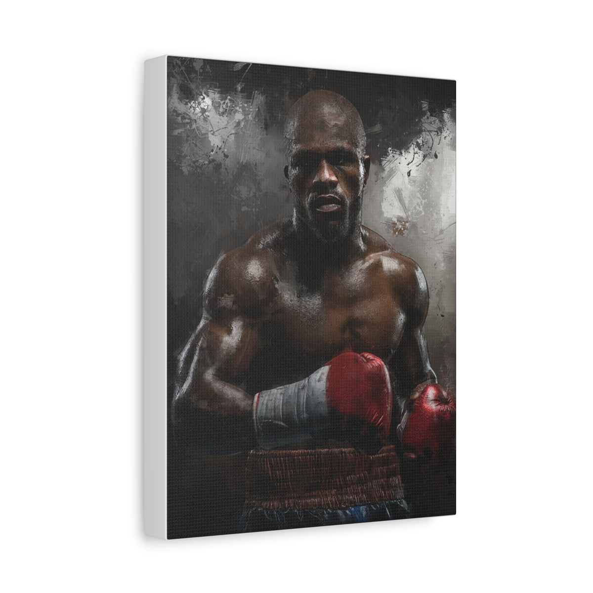 Floyd Mayweather Jr. Portrait Painting: Stretched Canvas Fine Art Boxing Print Poster - Ready to Hang, Wall Art Boxing Gift