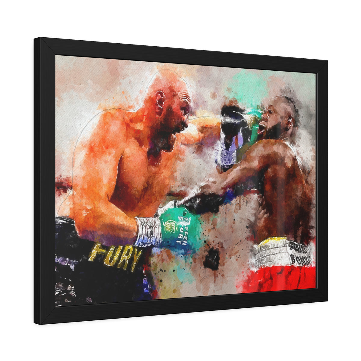 Tyson Fury: Boxing Ring Master - Framed Watercolour Fine Art Boxing Print Poster. Ready to Hang, Wall Art Boxing Gift