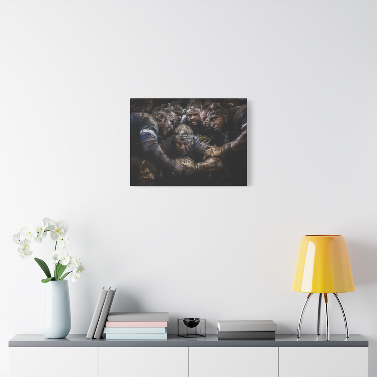 Rugby Ruck: Expressionist Canvas Fine Art Print Poster - Ready to Hang Wall Art, Rugby Fan Gift