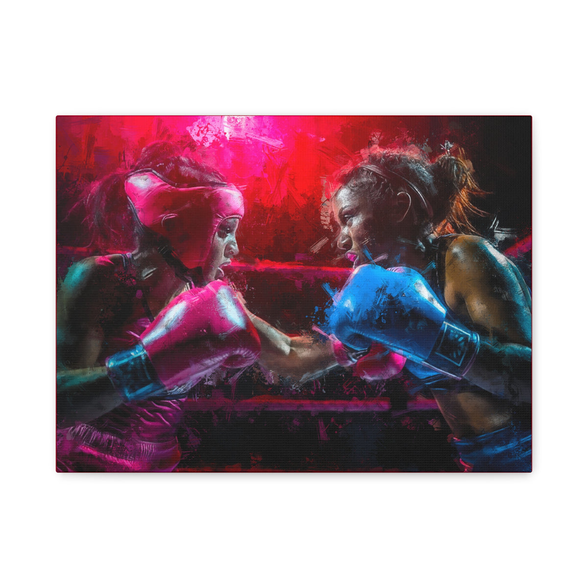 Dynamic Duo: Canvas Fine Art Print - Ready to Hang, Wall Art Boxing Gift