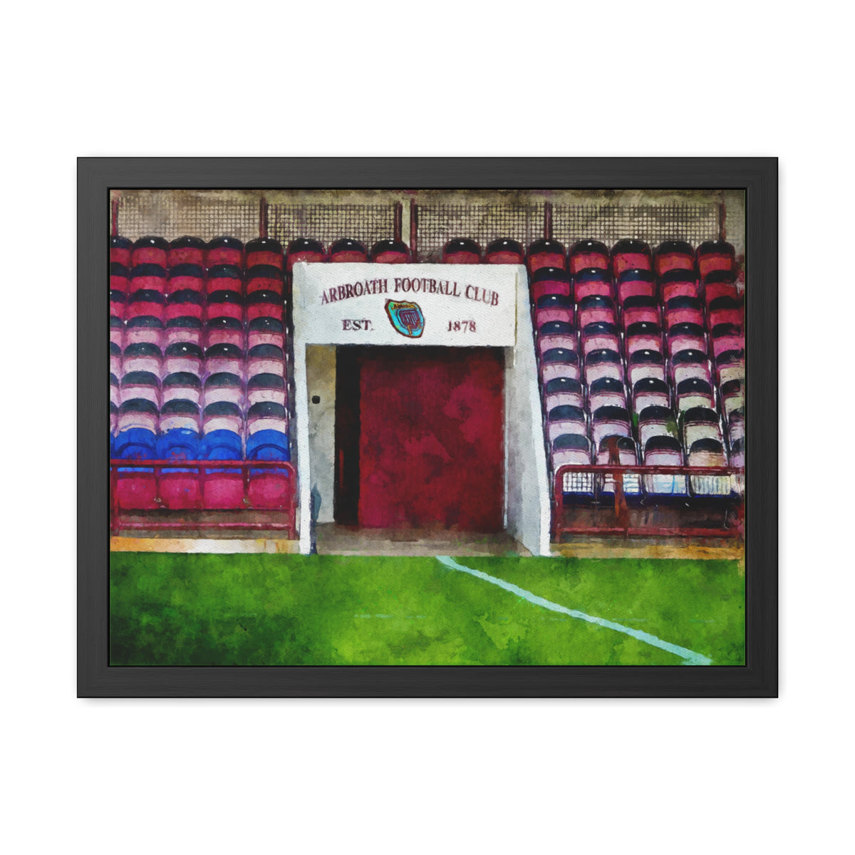 Arbroath FC Gayfield Park Watercolour Print ,Ready to Hang Framed Watercolour Fine Art Painting Print Poster