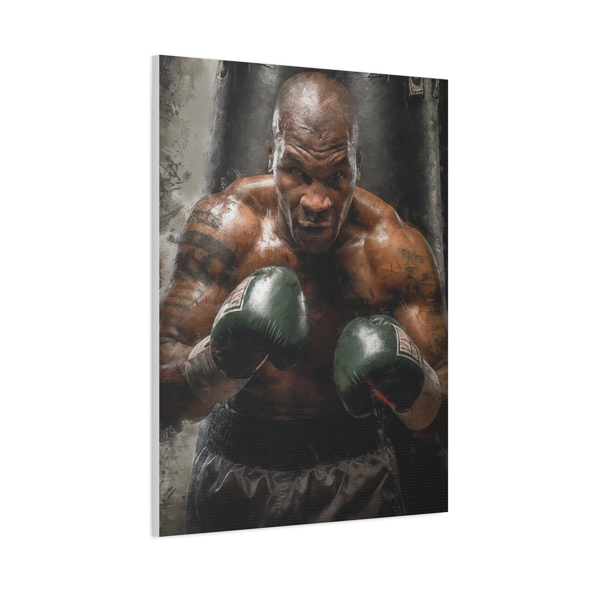 Iron Mike Tyson: Expressive Canvas Fine Art Print Poster - Ready to Hang, Wall Art Boxing Gift