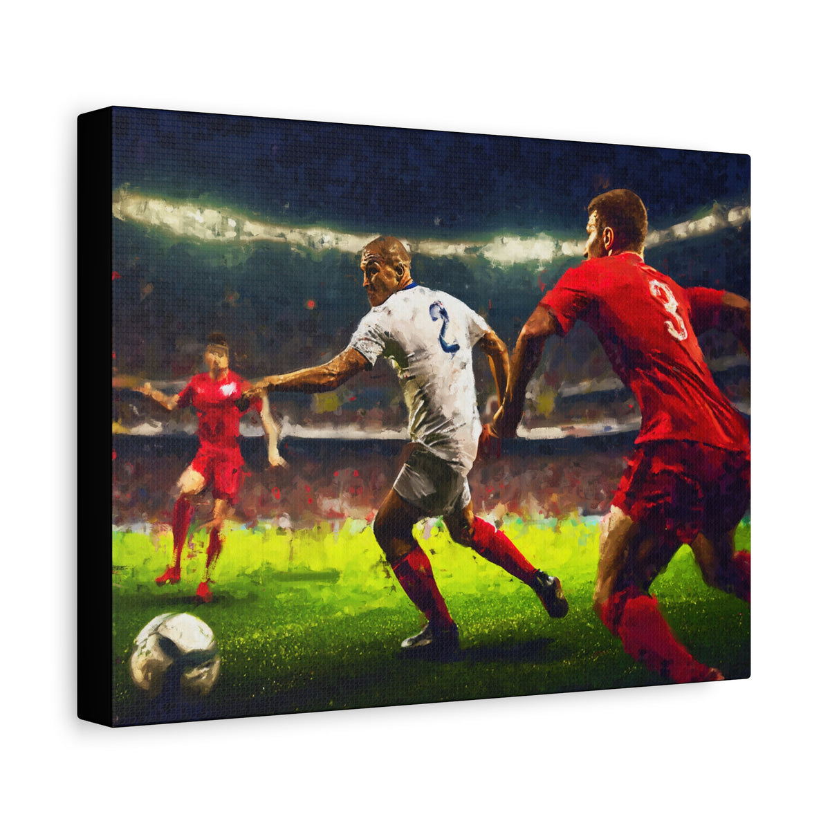 Passion Unleashed: Impressionist Soccer Painting Print on Stretched Canvas - Ready to Hang Football Fine Art Poster, Ideal Football Fan Gift